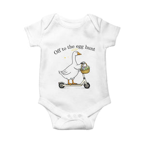 Off To The Egg Hunt Baby Onesie Funny Easter Goose TS14 White Print Your Wear