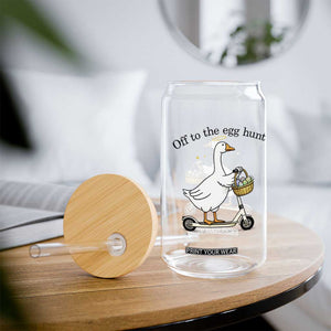 Off To The Egg Hunt Glass Can Funny Easter Goose TS14 Print Your Wear