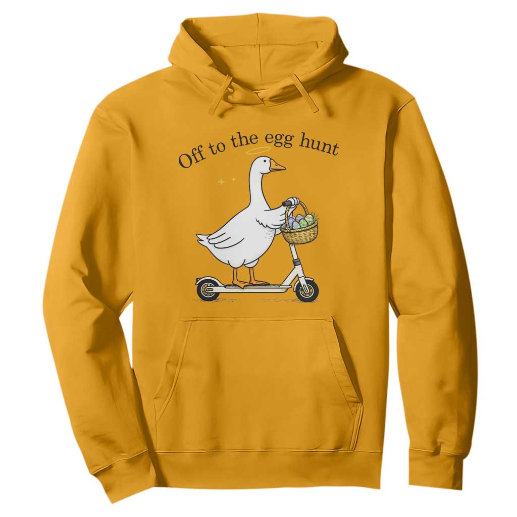 Off To The Egg Hunt Hoodie Funny Easter Goose TS14 Gold Print Your Wear