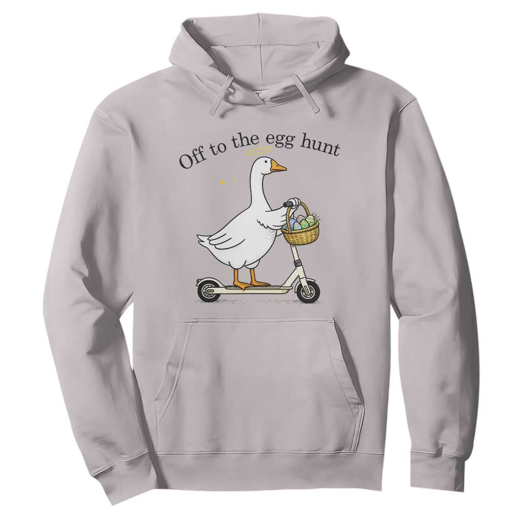 Off To The Egg Hunt Hoodie Funny Easter Goose TS14 Ice Gray Print Your Wear