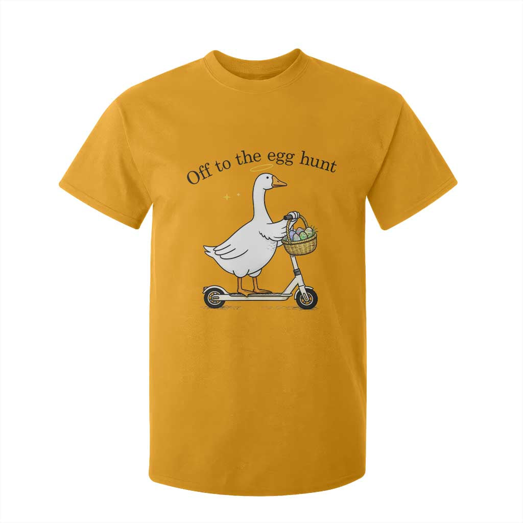Off To The Egg Hunt T Shirt For Kid Funny Easter Goose TS14 Gold Print Your Wear