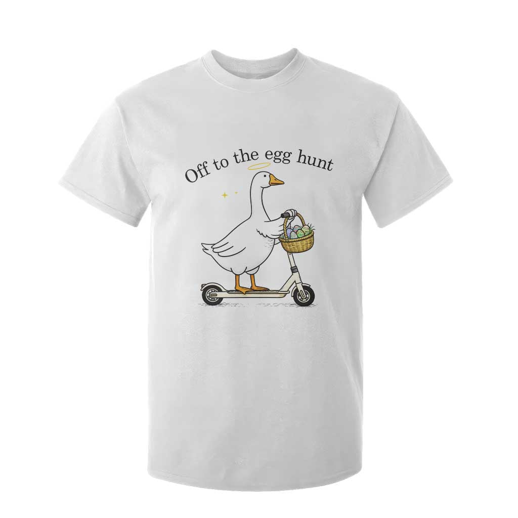 Off To The Egg Hunt T Shirt For Kid Funny Easter Goose TS14 White Print Your Wear