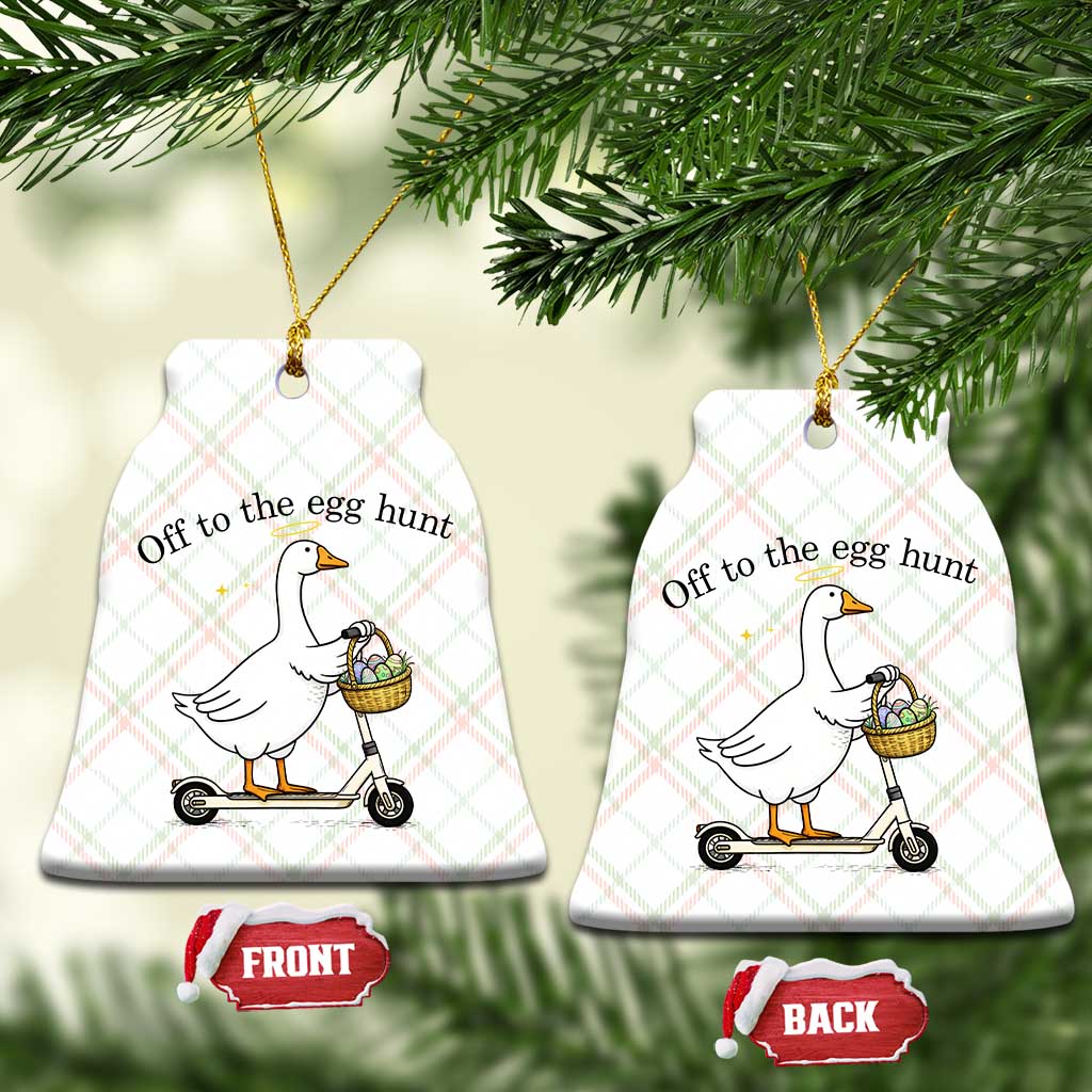 Off To The Egg Hunt Ceramic Ornament Funny Easter Goose TS14 Print Your Wear