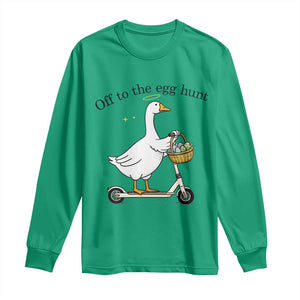 Off To The Egg Hunt Long Sleeve Shirt Funny Easter Goose TS14 Irish Green Print Your Wear