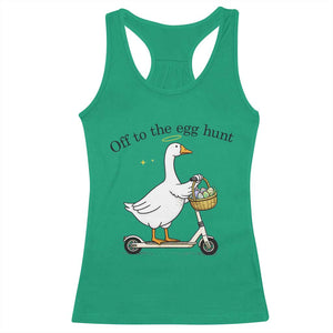 Off To The Egg Hunt Racerback Tank Top Funny Easter Goose TS14 Irish Green Print Your Wear