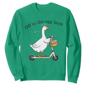 Off To The Egg Hunt Sweatshirt Funny Easter Goose TS14 Irish Green Print Your Wear