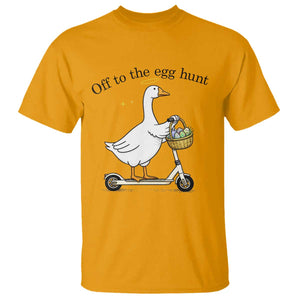 Off To The Egg Hunt T Shirt Funny Easter Goose TS14 Gold Print Your Wear