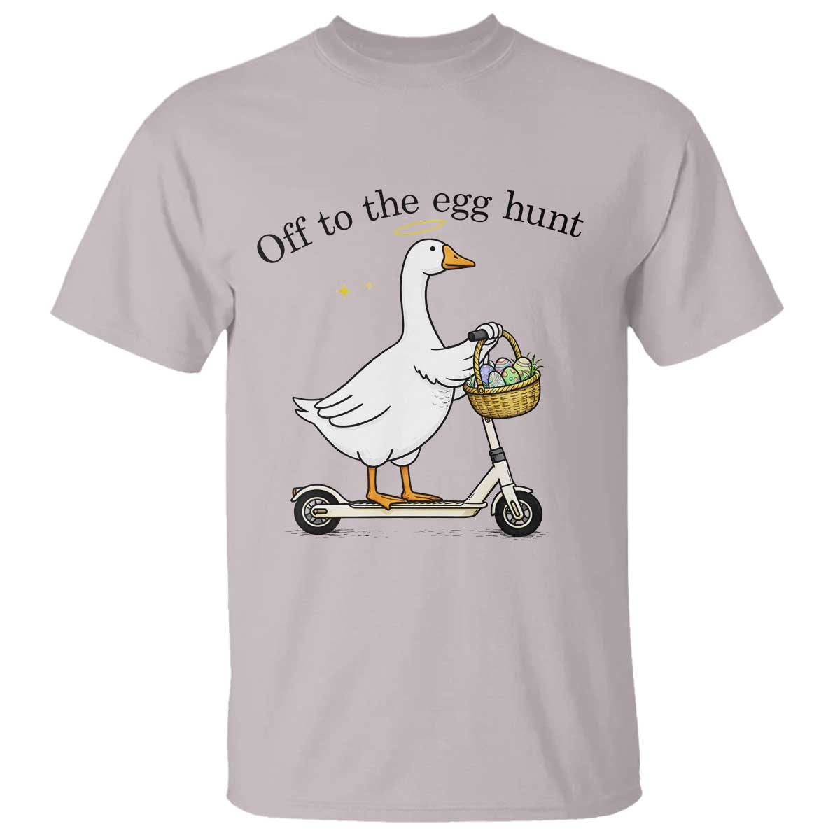 Off To The Egg Hunt T Shirt Funny Easter Goose TS14 Ice Gray Print Your Wear