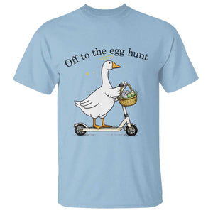 Off To The Egg Hunt T Shirt Funny Easter Goose TS14 Light Blue Print Your Wear
