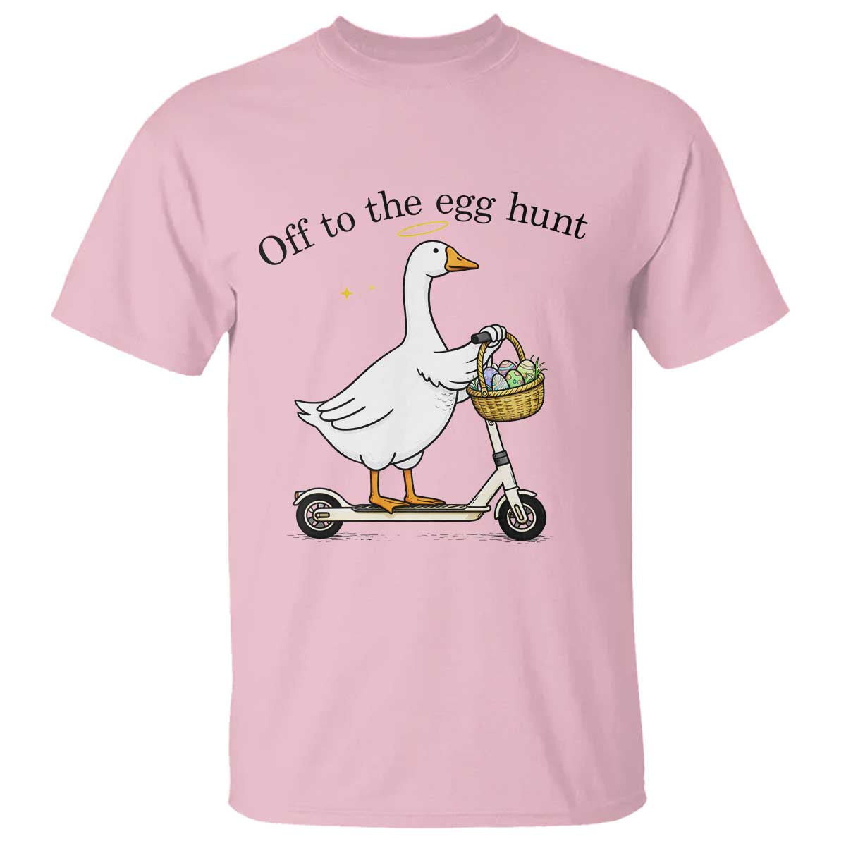 Off To The Egg Hunt T Shirt Funny Easter Goose TS14 Light Pink Print Your Wear