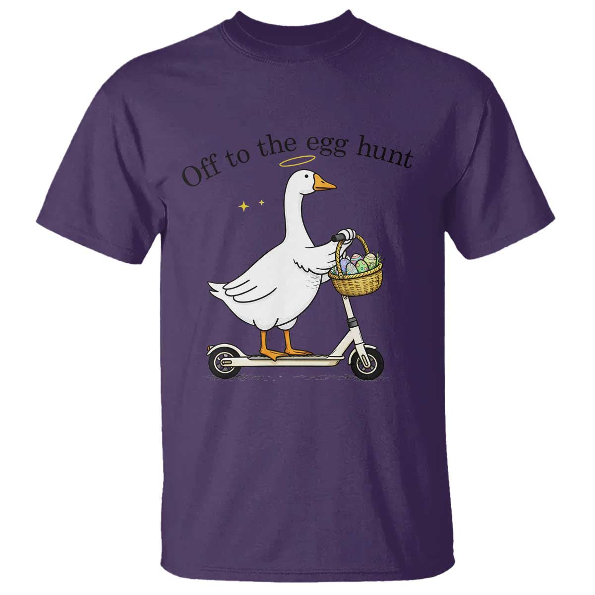 Off To The Egg Hunt T Shirt Funny Easter Goose TS14 Purple Print Your Wear
