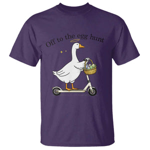 Off To The Egg Hunt T Shirt Funny Easter Goose TS14 Purple Print Your Wear