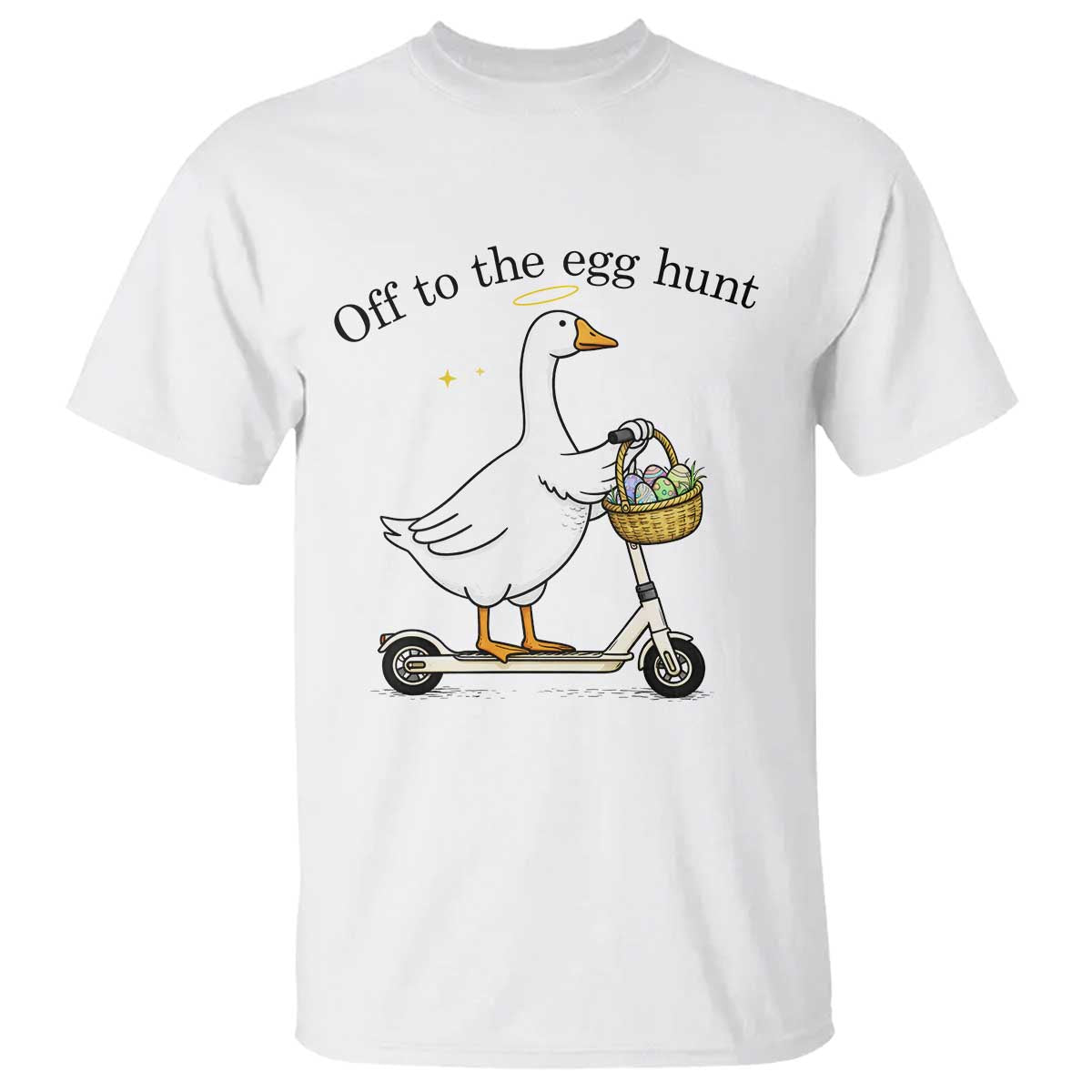 Off To The Egg Hunt T Shirt Funny Easter Goose TS14 White Print Your Wear