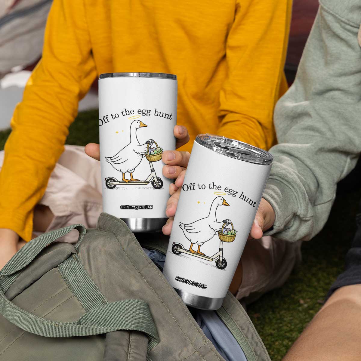 Off To The Egg Hunt Tumbler Cup Funny Easter Goose TS14 Print Your Wear