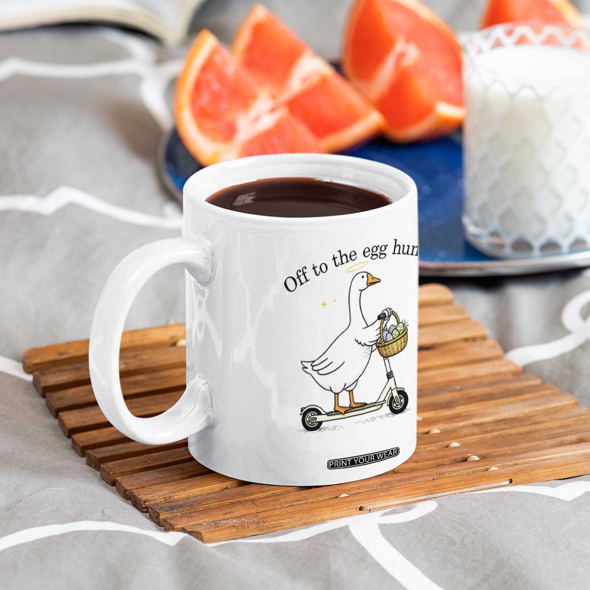 Off To The Egg Hunt Coffee Mug Funny Easter Goose TS14 Print Your Wear