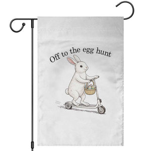 Off To The Egg Hunt Garden Flag Funny Easter Bunny TS14 White Print Your Wear