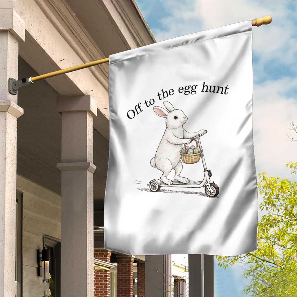 Off To The Egg Hunt Garden Flag Funny Easter Bunny TS14 Print Your Wear