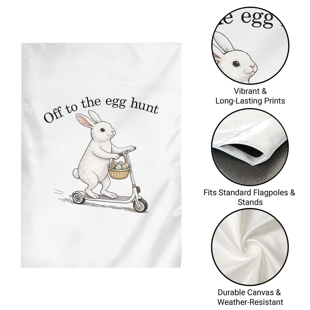 Off To The Egg Hunt Garden Flag Funny Easter Bunny TS14 Print Your Wear