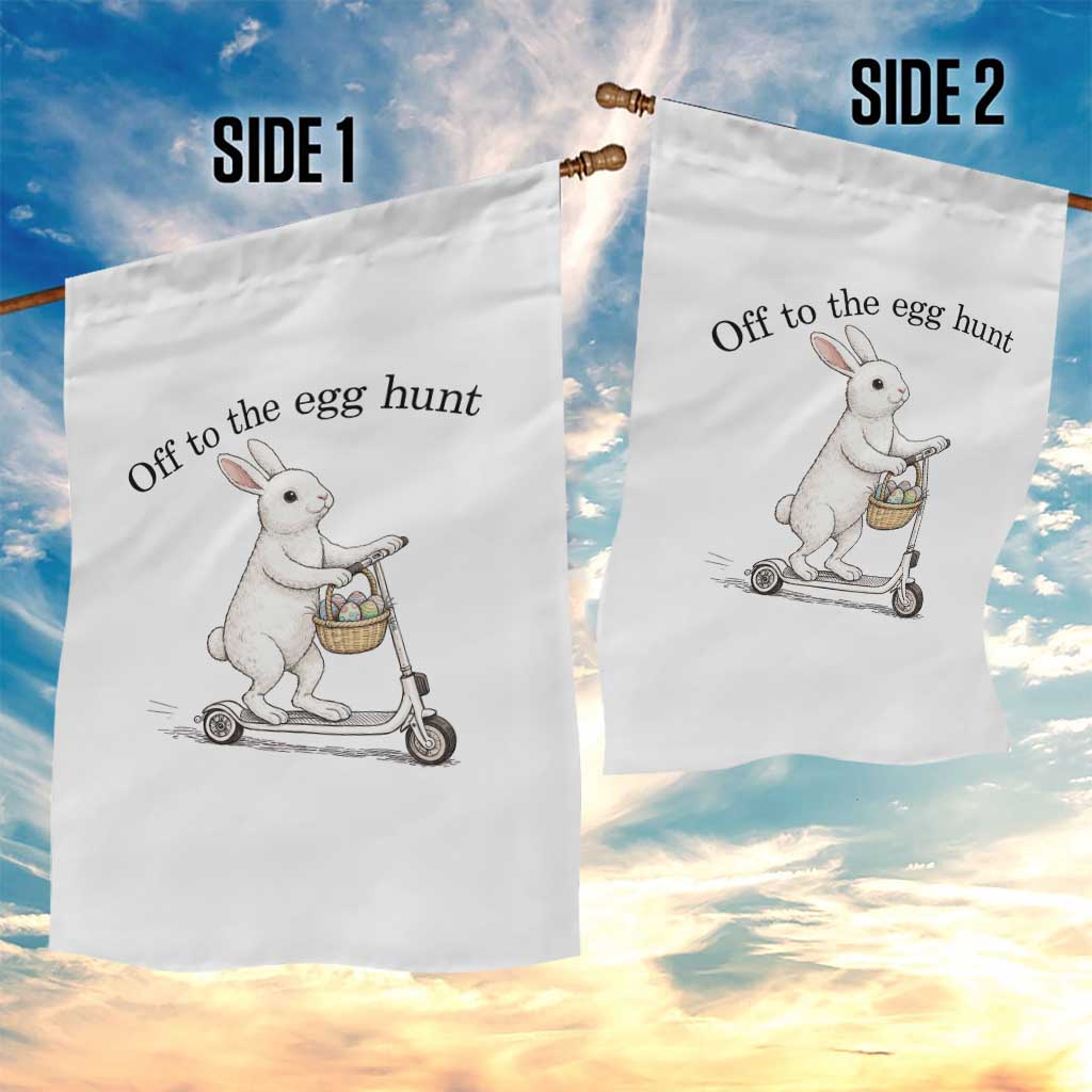 Off To The Egg Hunt Garden Flag Funny Easter Bunny TS14 Print Your Wear