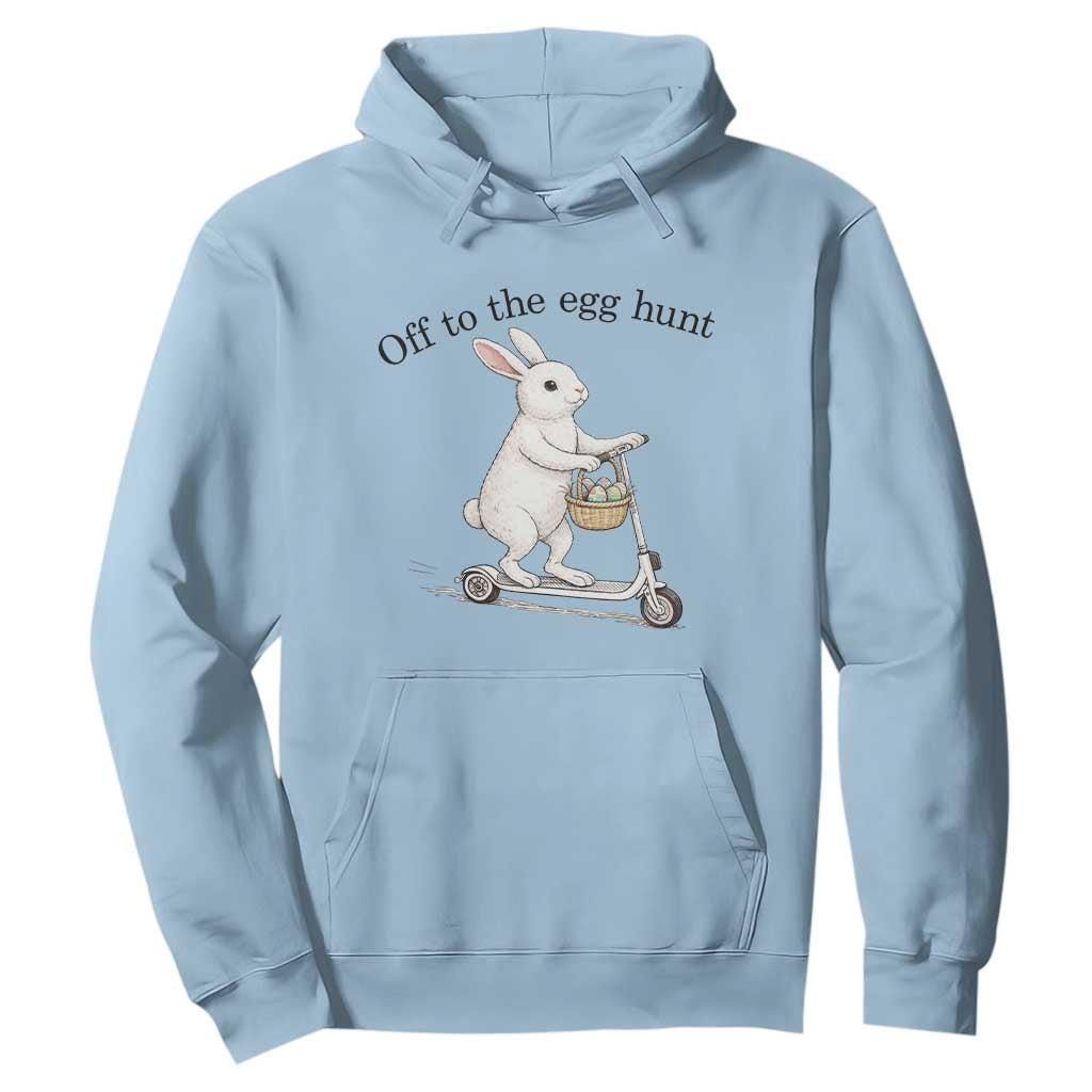 Off To The Egg Hunt Hoodie Funny Easter Bunny TS14 Light Blue Print Your Wear