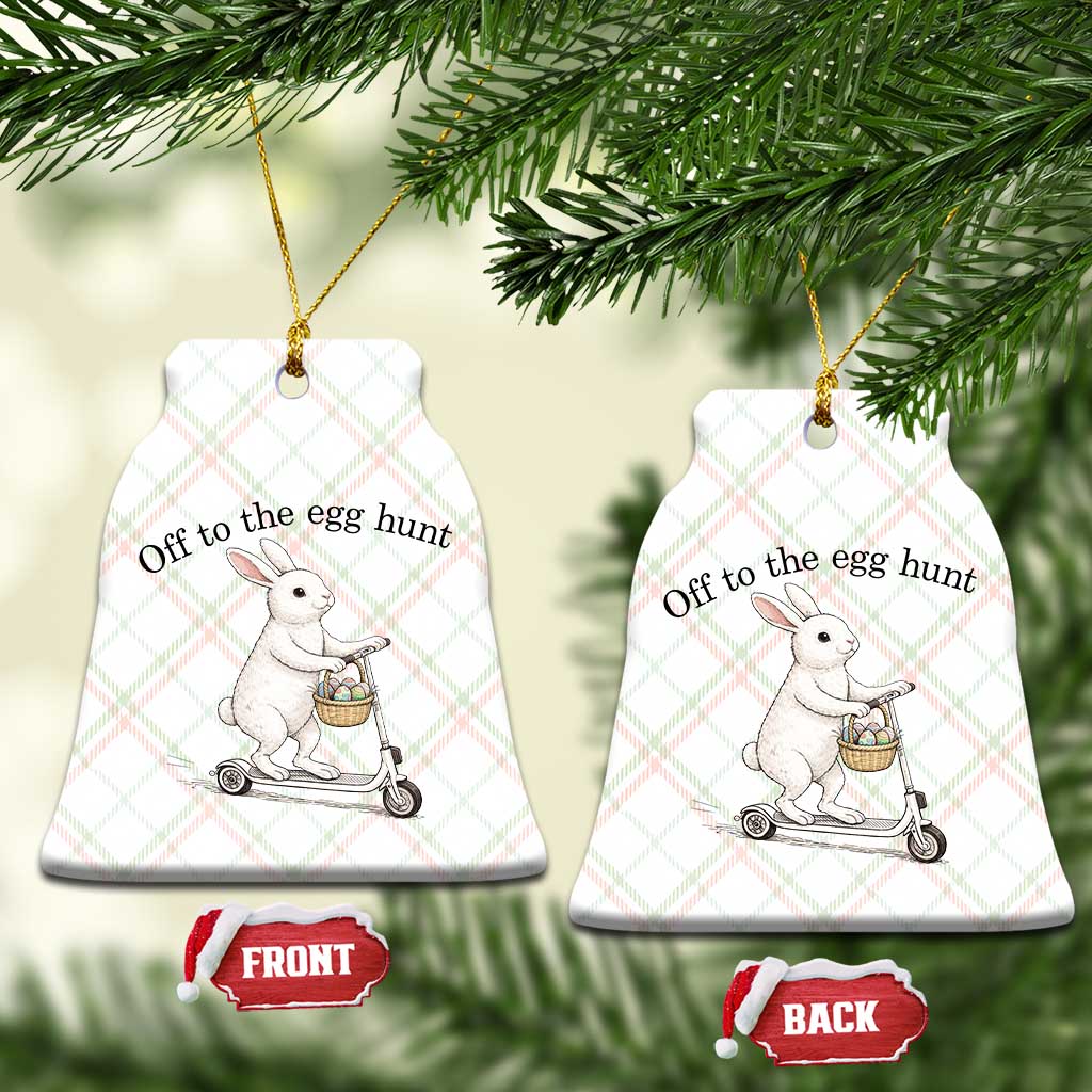 Off To The Egg Hunt Ceramic Ornament Funny Easter Bunny TS14 Print Your Wear
