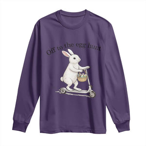 Off To The Egg Hunt Long Sleeve Shirt Funny Easter Bunny TS14 Purple Print Your Wear