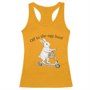 Off To The Egg Hunt Racerback Tank Top Funny Easter Bunny TS14 Gold Print Your Wear