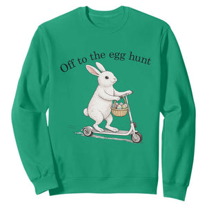 Off To The Egg Hunt Sweatshirt Funny Easter Bunny TS14 Irish Green Print Your Wear