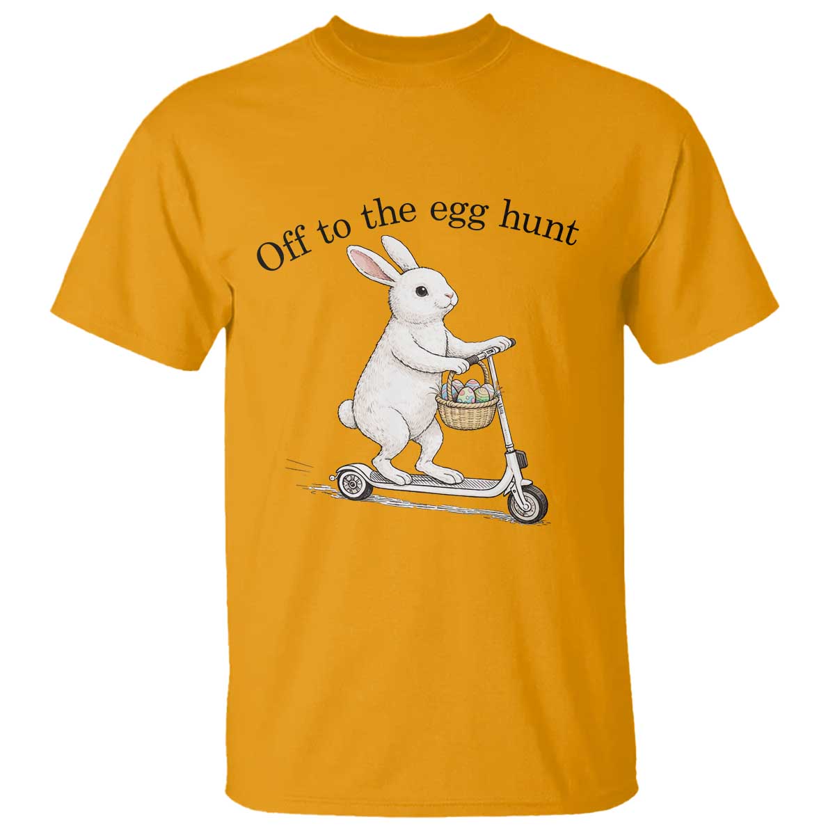 Off To The Egg Hunt T Shirt Funny Easter Bunny TS14 Gold Print Your Wear
