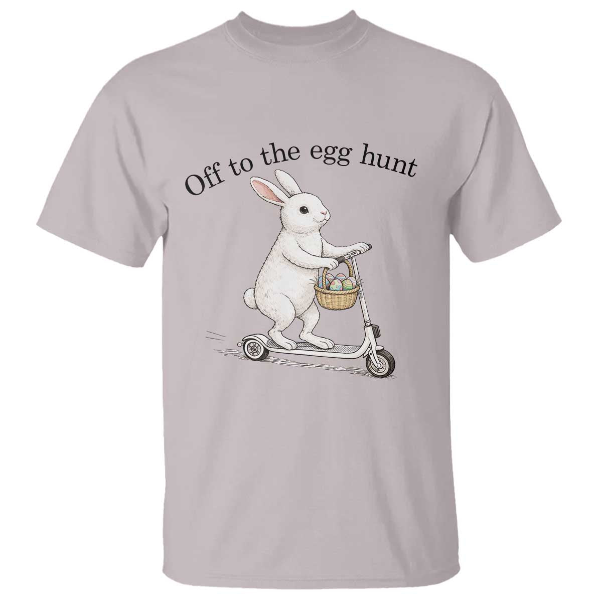 Off To The Egg Hunt T Shirt Funny Easter Bunny TS14 Ice Gray Print Your Wear