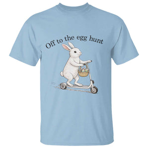 Off To The Egg Hunt T Shirt Funny Easter Bunny TS14 Light Blue Print Your Wear