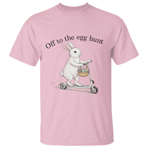 Off To The Egg Hunt T Shirt Funny Easter Bunny TS14 Light Pink Print Your Wear