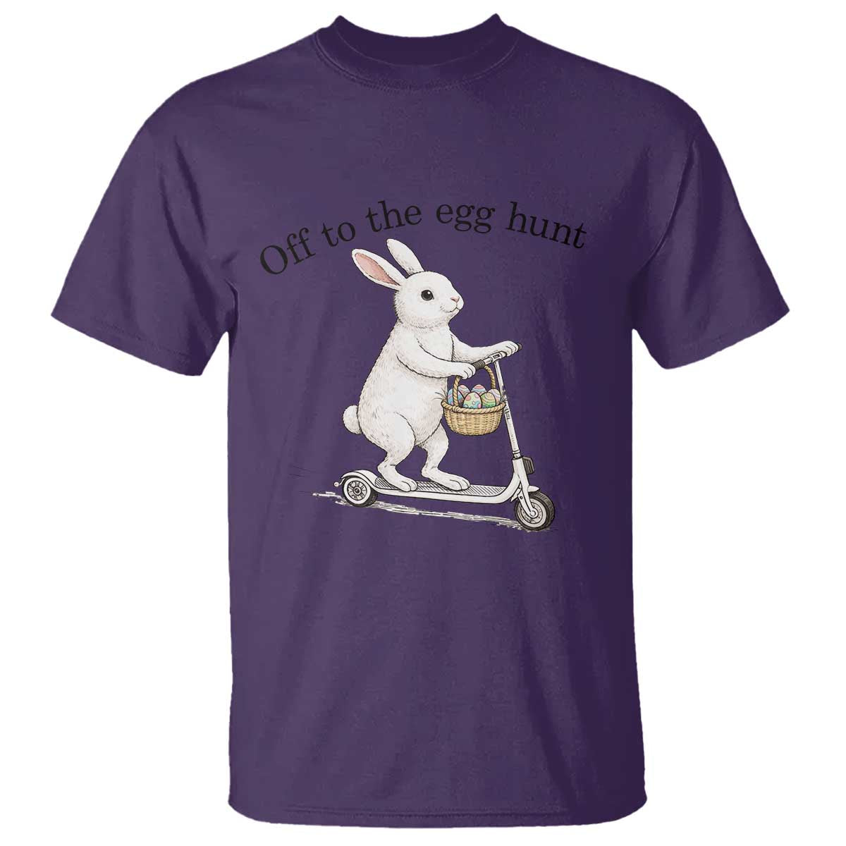 Off To The Egg Hunt T Shirt Funny Easter Bunny TS14 Purple Print Your Wear