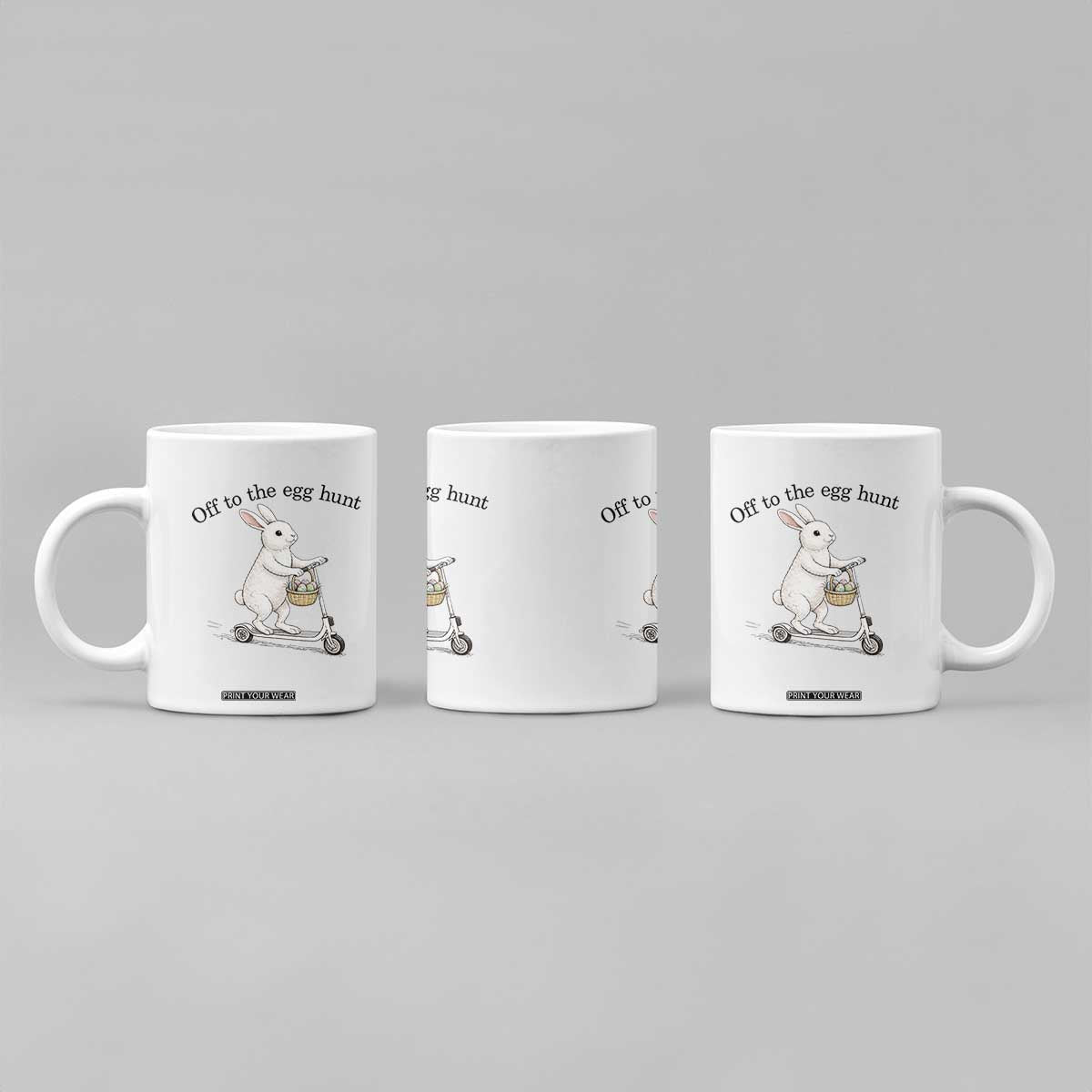 Off To The Egg Hunt Coffee Mug Funny Easter Bunny TS14 Print Your Wear