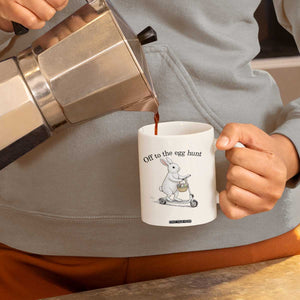 Off To The Egg Hunt Coffee Mug Funny Easter Bunny TS14 Print Your Wear