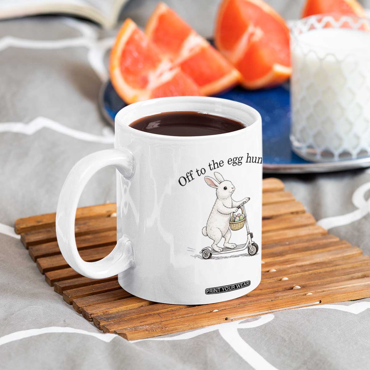 Off To The Egg Hunt Coffee Mug Funny Easter Bunny TS14 Print Your Wear