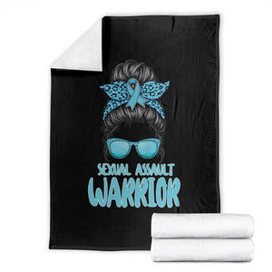 Sexual Assault Awareness Messy Bun Support Survivors Throw Blanket TS14 Black Print Your Wear