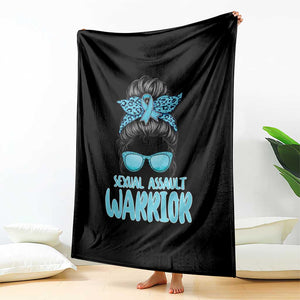 Sexual Assault Awareness Messy Bun Support Survivors Throw Blanket TS14 Print Your Wear