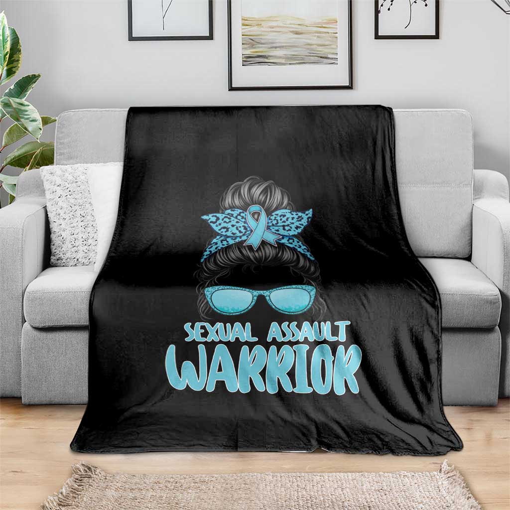 Sexual Assault Awareness Messy Bun Support Survivors Throw Blanket TS14 Print Your Wear