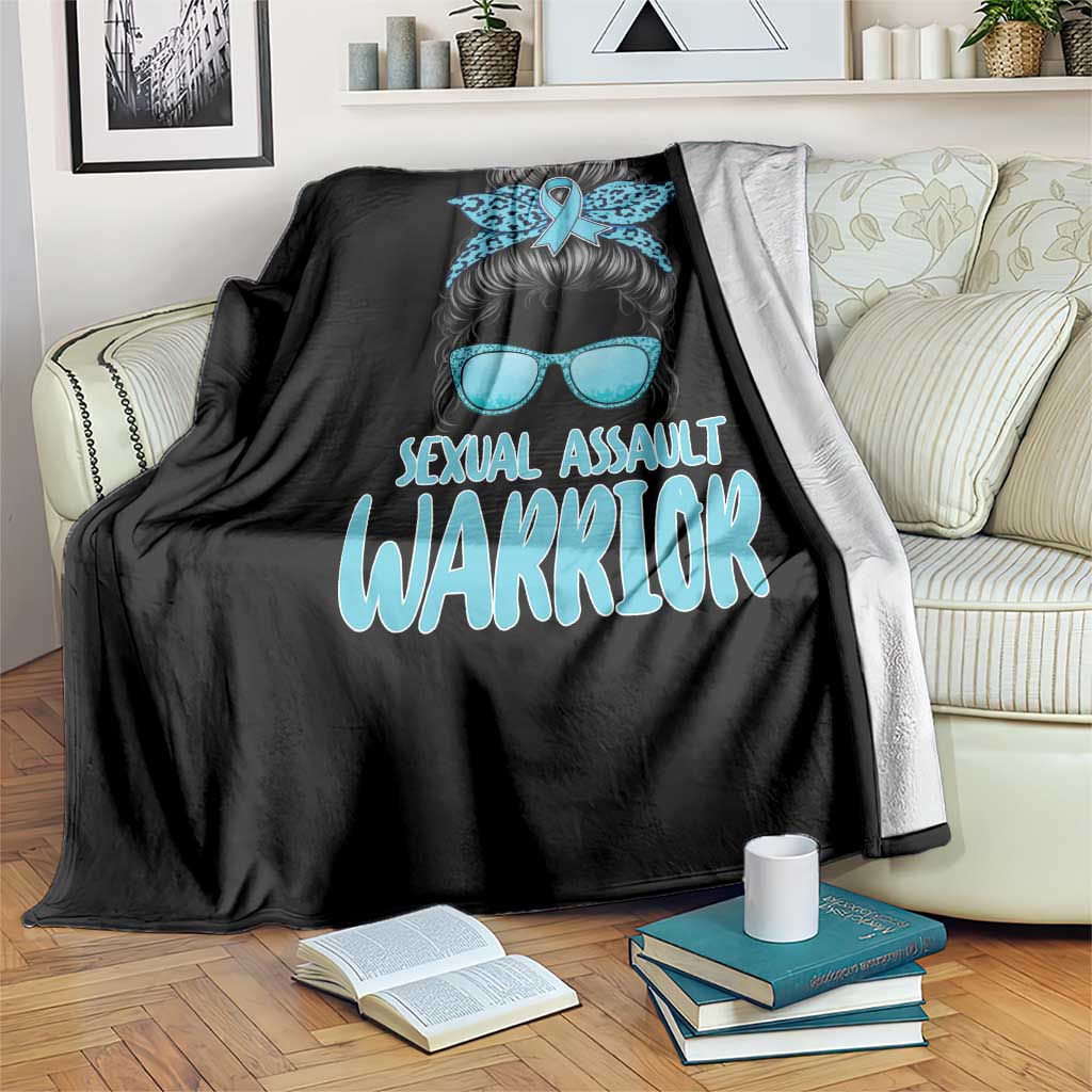 Sexual Assault Awareness Messy Bun Support Survivors Throw Blanket TS14 Print Your Wear