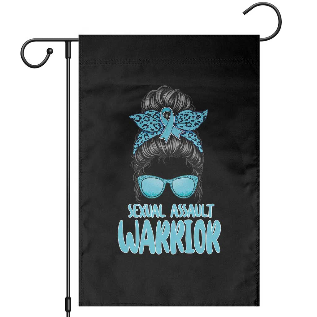 Sexual Assault Awareness Messy Bun Support Survivors Garden Flag TS14 Black Print Your Wear