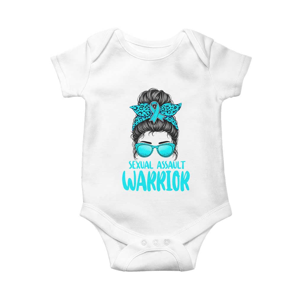 Sexual Assault Awareness Messy Bun Support Survivors Baby Onesie TS14 White Print Your Wear