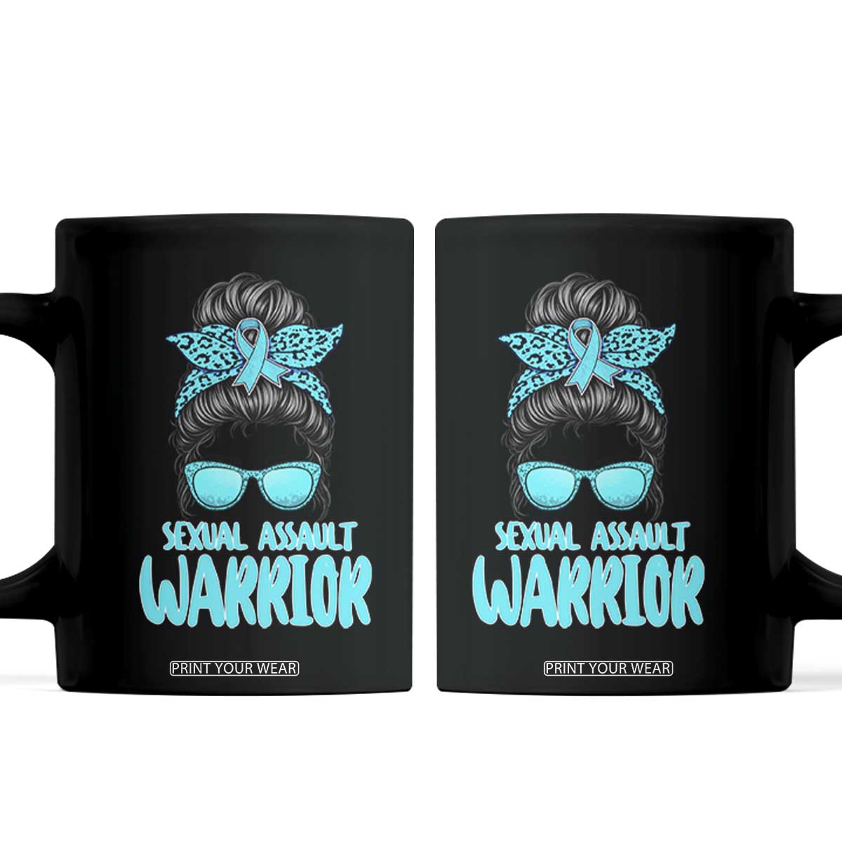 Sexual Assault Awareness Messy Bun Support Survivors Coffee Mug TS14 Black Print Your Wear