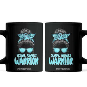 Sexual Assault Awareness Messy Bun Support Survivors Coffee Mug TS14 Black Print Your Wear
