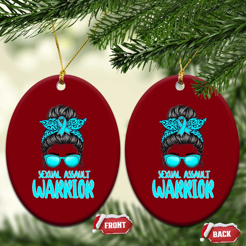 Sexual Assault Awareness Messy Bun Support Survivors Ceramic Ornament TS14 Print Your Wear