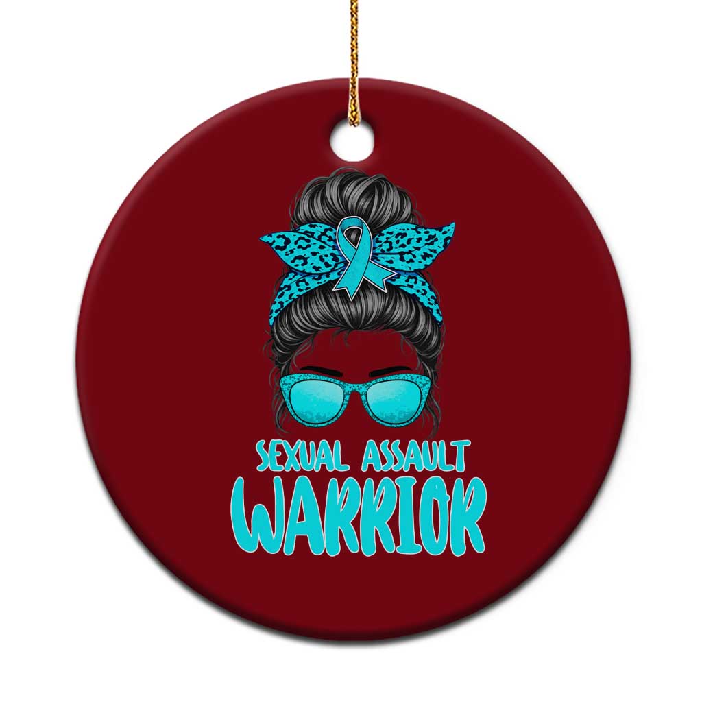 Sexual Assault Awareness Messy Bun Support Survivors Ceramic Ornament TS14 1pc Red Print Your Wear