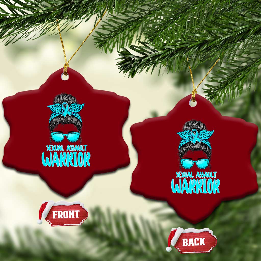 Sexual Assault Awareness Messy Bun Support Survivors Ceramic Ornament TS14 Print Your Wear