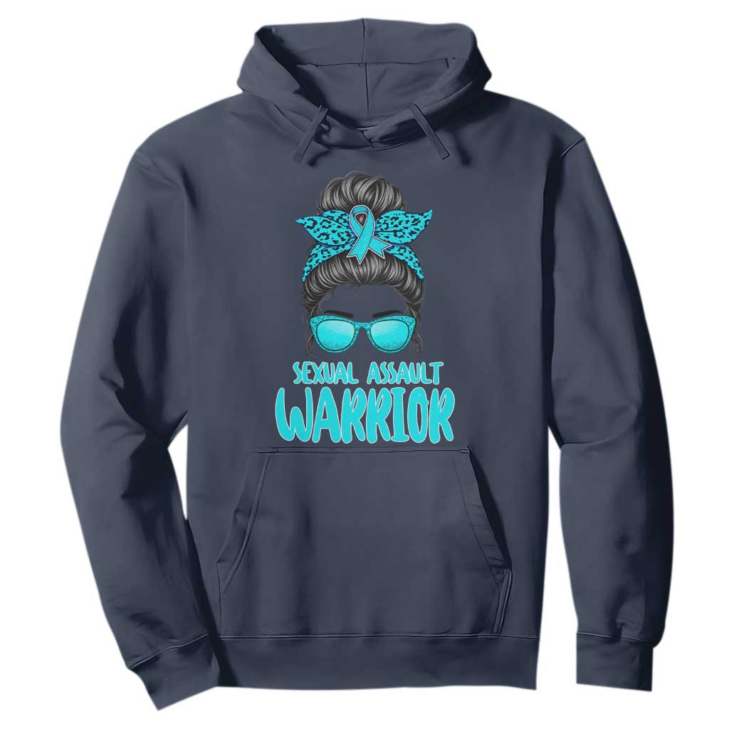Sexual Assault Awareness Messy Bun Support Survivors Hoodie TS14 Navy Print Your Wear