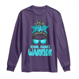 Sexual Assault Awareness Messy Bun Support Survivors Long Sleeve Shirt TS14 Purple Print Your Wear