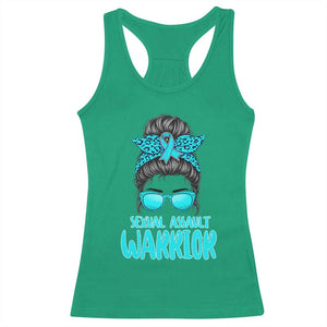 Sexual Assault Awareness Messy Bun Support Survivors Racerback Tank Top TS14 Irish Green Print Your Wear
